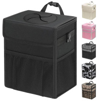 Capolo Car Trash Can with Lid Leakproof Hanging Garbage Bin