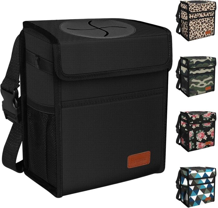 Femuar Leak Proof Car Trash Can with Lid